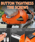 Close-up of electric impact wrench tightening tire screw on car, part of Electric Car Jack Kit 5 Ton Hydraulic Lift With 12V Power.