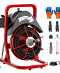 Electric Drain Cleaner Machine Built Tough Heavy Steel Core Sewer Snake Auger with 75ft cable and interchangeable cutter heads