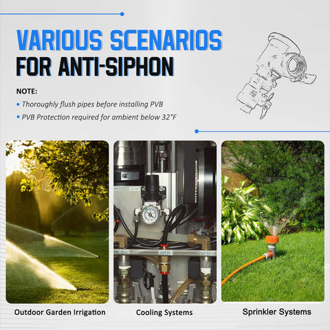 Upgraded Three Quarter Inch 720A Pressure Vacuum Breaker Assembly For Irrigation Systems usage scenarios