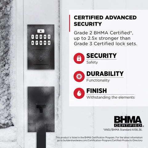 Built Heavy Duty Keyless Entry Electronic Keypad Deadbolt With Auto Lock Mode And Custom User Codes In Matte Black Contemporary Finish For No Hassle Home Security