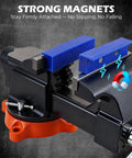 Two Piece 4.5 Inch Magnetic Vise Jaw Pads With Soft TPU Non Marring Covers And Waffle Grip on bench vise