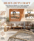 All-Weather Hanging Egg Chair No Stand With 350 Lb Capacity displayed with dual-point welding and sturdy suspension