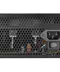 Back view of Beefy 600W ATX Power Supply with 80 Plus Certified Efficiency and Active PFC, showing power input and switch.