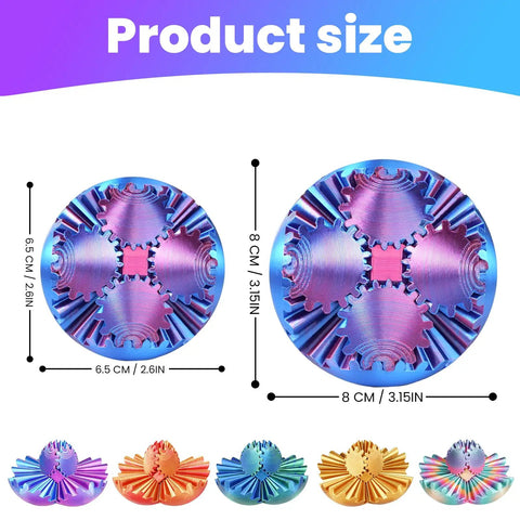 3D Printed Gear Sphere Fidget Toy For Sensory Stress Relief And Chill, A Kid And Adult Friendly Desk Accessory, deep purple, 2.6 inches