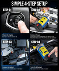 Step-by-step guide for Badass 12 Volt Electric Oil Extractor Pump setup with engine start, hose connection, battery connect, and extraction.