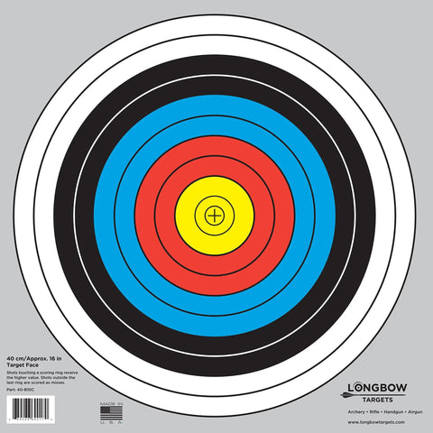 Archery Targets 40cm And 80cm Set 50 Pack With 10 Ring, Heavy Duty 7pt Paper, Official Standard Printing for precision practice.