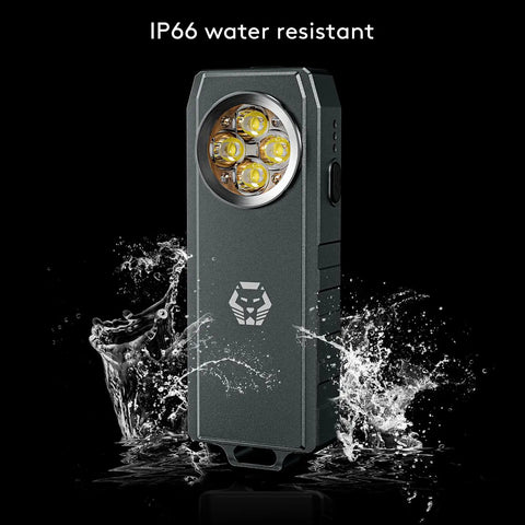 Angel Eyes E300S Pocket Flashlight 2400 Lumens USB C Rechargeable EDC Handheld Flashlight Built In Battery Water Resistant Aluminum Body 6 Modes Crazy Bright Durable Build USB C Fast Charge