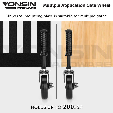 4 Inch Heavy Duty Spring Loaded Gate Caster Wheel With Side Brake 360 Degree Swivel Drag Gate Wheel For Wooden Gates Fences