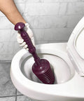 Heavy Duty All Purpose Plunger With Smart Air Release Valve And Eight Cup Capacity For Knocking Out Nasty Clogs In Toilets Kitchen Sinks Bathtubs And Garbage Disposals Top Shelf Plumbing Tool in toilet.