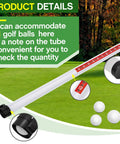 Two Pack Clear Golf Ball Retriever Tubes 35.4 Inch Shagger Grabber Picker Upper showing capacity details on golf course