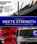 Chevrolet Silverado 1500 Short Rubber Antenna Six And Three Quarters Inch No Fuss Car Wash Proof Durable EPDM Rubber Internal Copper Coil For Stronger Reception Upgrade For Two Thousand Six To Two Thousand Twenty Six Models, showing bending durability and car wash proof resilience.