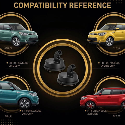 Compatibility reference image showing No Fuss Direct Fit Rear Wheel Hub Bearing With Solid Abs Sensor For Kia Soul And Soul Ev 2014 To 2019.
