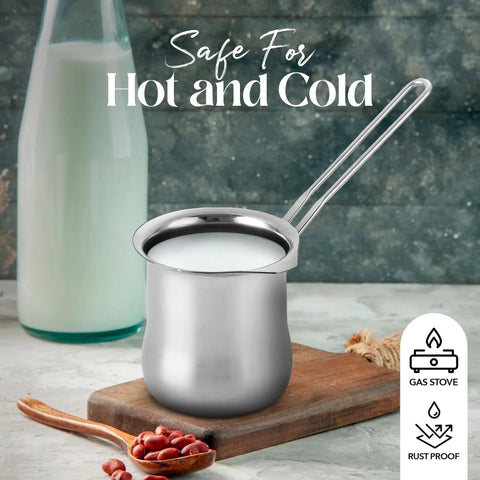 Stainless Steel 16oz Coffee Warmer With Ergonomic Hanging Handle for home and cafe use heats Turkish and Greek coffee
