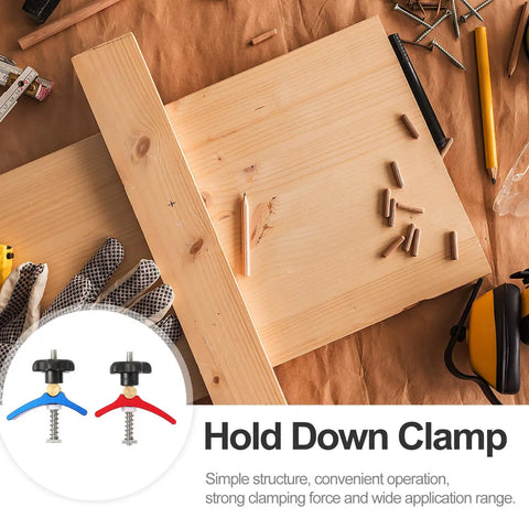 T Track Hold Down Clamp Set With T Slot Clips And T Screws Quick Act Carpentry Track Clamps For Woodworking And DIY Kit