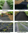Heavy Duty 4Ft X 100Ft Weed Barrier Landscape Fabric Rolls For Gardens And Yards beefy grade polypropylene ground cover in garden use.