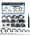 Dope External E Clip Circlip Retaining Rings Kit 550 Pcs With Carbon Steel Rings And 1 Pcs Tweezers Includes Sizes M1.5 To M22