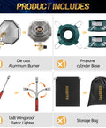Portable Propane Heater 6200 BTU For Outdoor Camping And Hunting With Windproof Lighter Cordless Gas Heater components