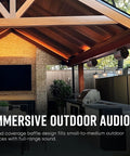 Atrium 4 Weatherproof Outdoor Speakers With Big Bass All Weather Durability And Wide Sound Coverage For Patios And Backyards Easy One Click Speed Lock Mounting System For Quick Vertical Or Horizontal Install Black Pair