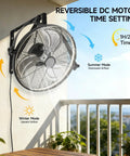 20 Inch Wall Mount Fan With Lights And Dimmable Illumination, 6 Speed High Velocity, 360 Degree Tilt near outdoor patio
