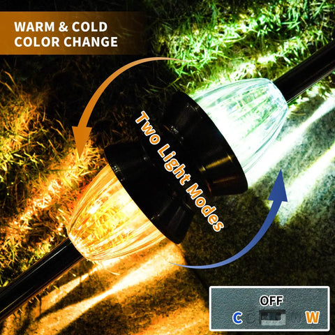 Solar Pathway Lights 6 Pack Outdoor Waterproof Garden Lighting Stainless Steel Walkway Lamps Cold White 15 Lumen LEDs