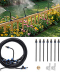 Garden with Adjustable Misting System With 360 Degree Flexible Brass Nozzles And A 32Ft Preassembled Mister Hose