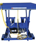 Top Shelf Electric Hydraulic Scissor Lift Table 6000 Lbs Capacity 48 X 72 Inch Platform with control panel and hydraulic motor.