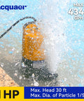 1 HP Submersible Sump Pump With 4345 GPH High Flow For Quick Water Removal In Hot Tubs Pools Basements And Garden Ponds