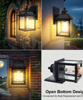 2 Pack Solar Wall Lights Outdoor Motion Sensor Sconce Dusk To Dawn LED Porch Lights Waterproof Wall Mounted Fixtures.
