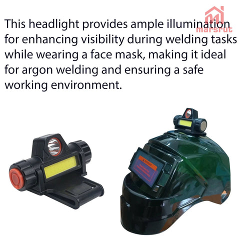 Dual LED Welding Headlamp Mount for Helmets and Hard Hats with Rechargeable Clip On Light and Bracket Mounts