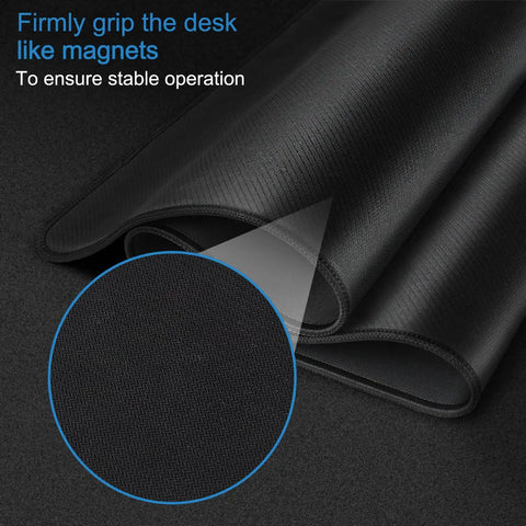 Close-up of Extra Large Gaming Mouse Pad With Stitched Edges, Premium Microfiber Surface, Waterproof Non Slip Desk Mat 31.5 By 11.8 Inches For Home Office And Gaming Setup, Keyboard, Mouse, Laptop, And More, Black showing material texture.