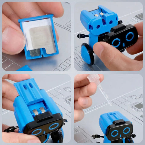 Saltwater Powered Robot Kit for STEM Learning No Batteries Needed DIY Science Toy assembly steps in use
