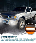 Toyota Tacoma with LED Front Bumper Side Marker Lights DRL Amber Sequential Turn Signal Lamps, 1995-1997 model focus