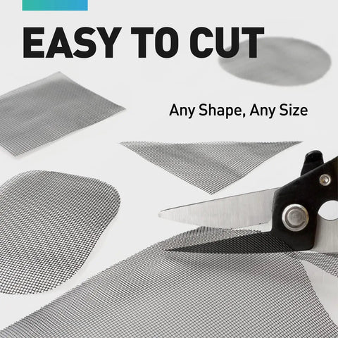 Scissors cutting Heavy Duty 304 Stainless Steel Window Screen Roll 35 Inch By 10 Foot Black PVC Coat 22 Mesh Rust Resistant