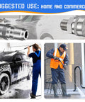 4-pack 3/8 inch stainless steel pressure washer quick-connect fittings with male and female threads for up to 5000 PSI