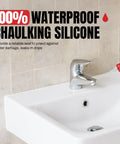 Application of Clear Silicone Caulk Sealant For Kitchen And Bathroom, Waterproof And Crack Proof, Indoor Outdoor Use, 150 Ml Tube on sink