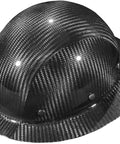 Carbon Fiber Full Brim Hard Hat With 6 Point Ratchet Suspension OSHA ANSI Rated Lightweight Head Protection For Men On The Job Site Premium Construction Safety Helmet Built For Comfort And Tough Hazards.