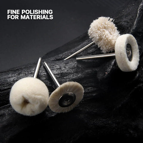 Kickass 20 Pack Wool Felt Buffing Wheels For Dremel Rotary Tools 25Mm Diameter assorted shapes for fine polishing tools.