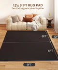 Half Inch Thick Non Slip Rug Pad For 9 By 12 Ft Rugs Under Rug Mat With Cushioned Grip Carpet Protector For Hardwood Floors