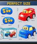 Twin Remote Control Cars For Toddlers 2 Pack Blue Truck And Red Race Car 2.4 GHz With Two Remotes And A Screwdriver Easy To Use
