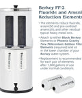 PF-2 Fluoride And Arsenic Reduction Elements Set Of 2 For Gravity Fed Water Filter Systems beside Berkey setup
