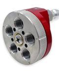 Close-up of Five Position Rotary Pressure Washer J-Rod Nozzle Tip Holder With Quick Twist Tip Switching, metal construction