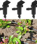 100 Pack 1 GPH Flag Drip Emitters For Garden Drip Irrigation System No Hassle 4mm To 7mm Hose Compatible Black Plastic Sprinkler Drippers