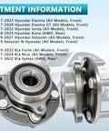 Two Pack Front And Rear Wheel Bearing Hub Assemblies For Hyundai Elantra Elantra GT Ioniq Veloster N Forte Niro Seltos And Kia Niro 513420 51750 F2000 Replacement Kit image with hub assemblies.