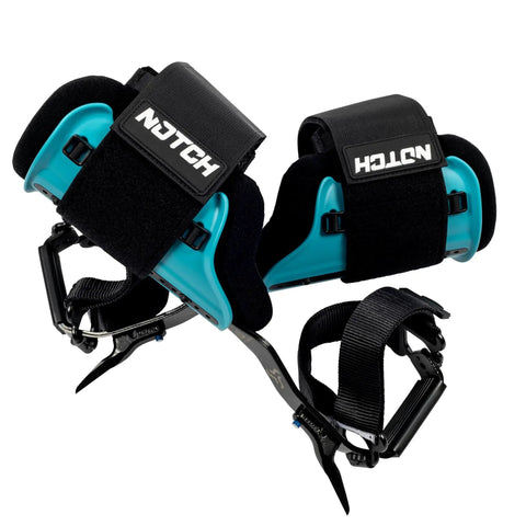 Steel Tree Climber Gaffs With Ergonomic Shank And 20 Plus Cuff Adjustment Points, Stirrup Grip Pad, Dual Foot Strap System