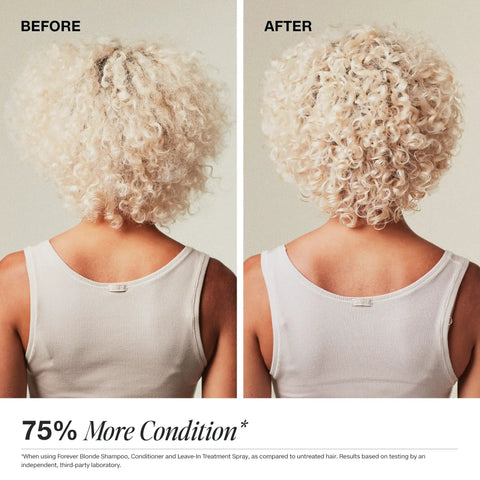 Before and after using Forever Blonde Leave-In Treatment Spray For Bleached And Lightened Hair That Repairs, Restores Vitality