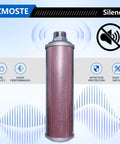 Exhaust Silencer For Air Compressors, Dryers, And Vacuum Pumps with 2 Inch NPT Male Interface displayed vertically