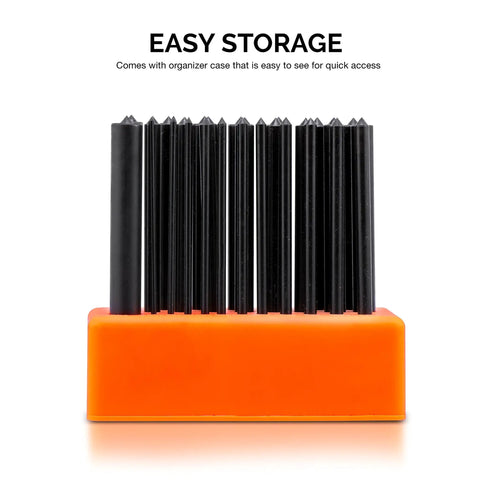 Transfer Punch Set With Premium Heat Treated Alloy Steel Punches 28 Piece Hole Punch Kit in orange organizer for easy storage.