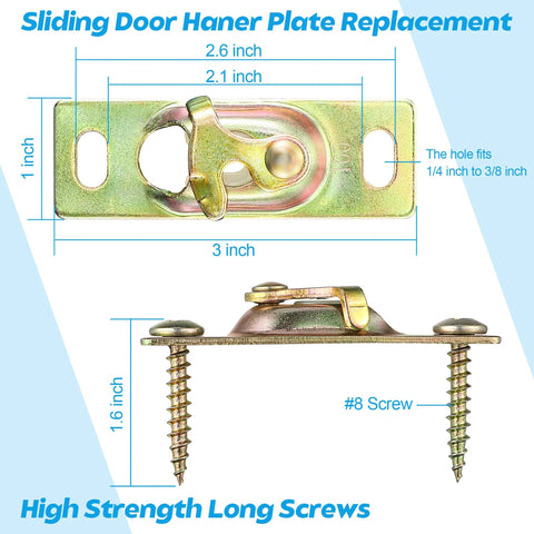 Pocket Door Hardware Kit For RV Sliding Doors Including Hanger Rollers And Connection Plate, Easy Install Assembly, Universal 3 Inch By 1 Inch Hanger