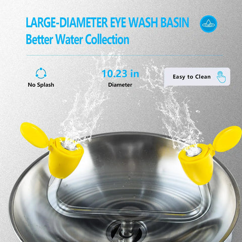Wall Mounted Eye Wash Station OSHA Approved ANSI Z358 2014 Compliant 304 Stainless Steel Eyewash Station With Enlarged Basin
