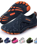 Black and orange Kids Barefoot Water Shoes with Kid Friendly Wide Toe Box for Swim Beach Pool Kayak Hiking and Camping